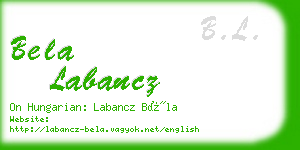 bela labancz business card